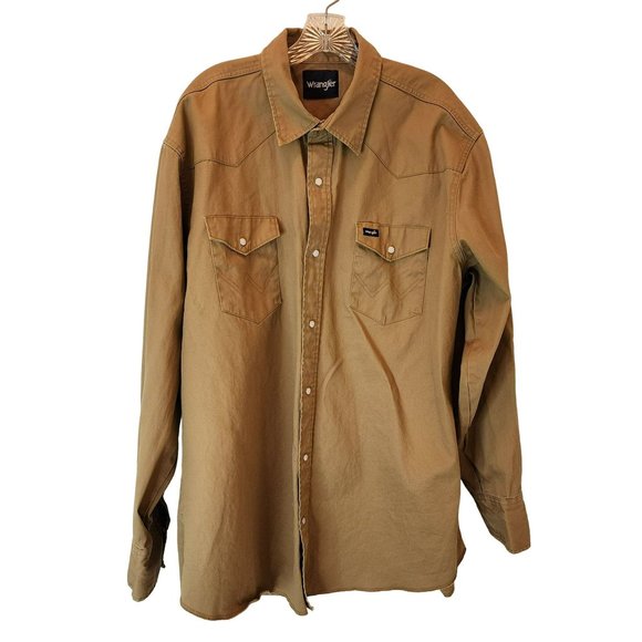 Wrangler Other - Wrangler Men's Cowboy Western Long Sleeve Snap Work Shirt Size XL Tall
